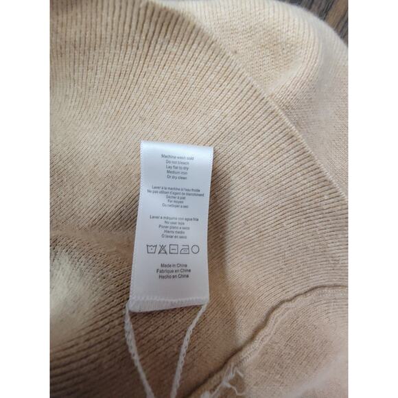 LUNYA Sweater Womens Sz Small Tan Crop Cozy Cotton Silk Pullover - Picture 11 of 11